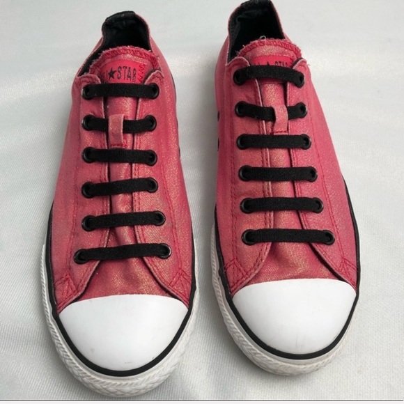 Converse All Star raspberry sparkle low top slip-on sneaker - Picture 1 of 7